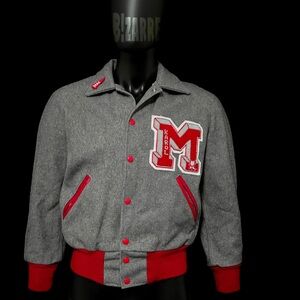 Grey and red archive Letterman jacket #varsityjacket #vintage #streetwear